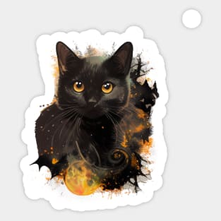 Halloween Black Cat Sticker